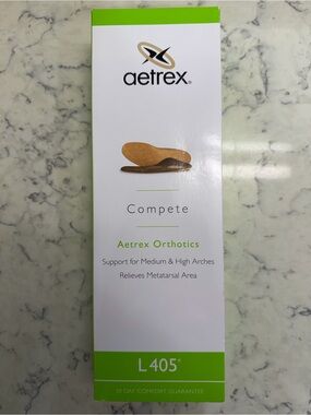 Aetrex L405 Men’s Size 10 Compete Orthotics Metatarsal Support New Open Box